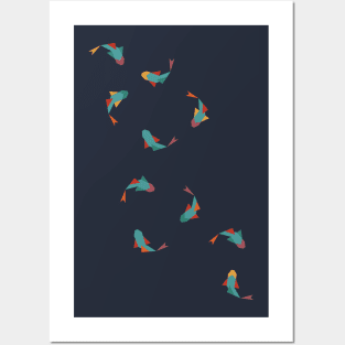 Geometry Koi Fish Posters and Art